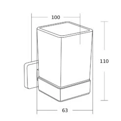 Mexen Asis Kubek Na Szczoteczki, Czarny - 7017638-70