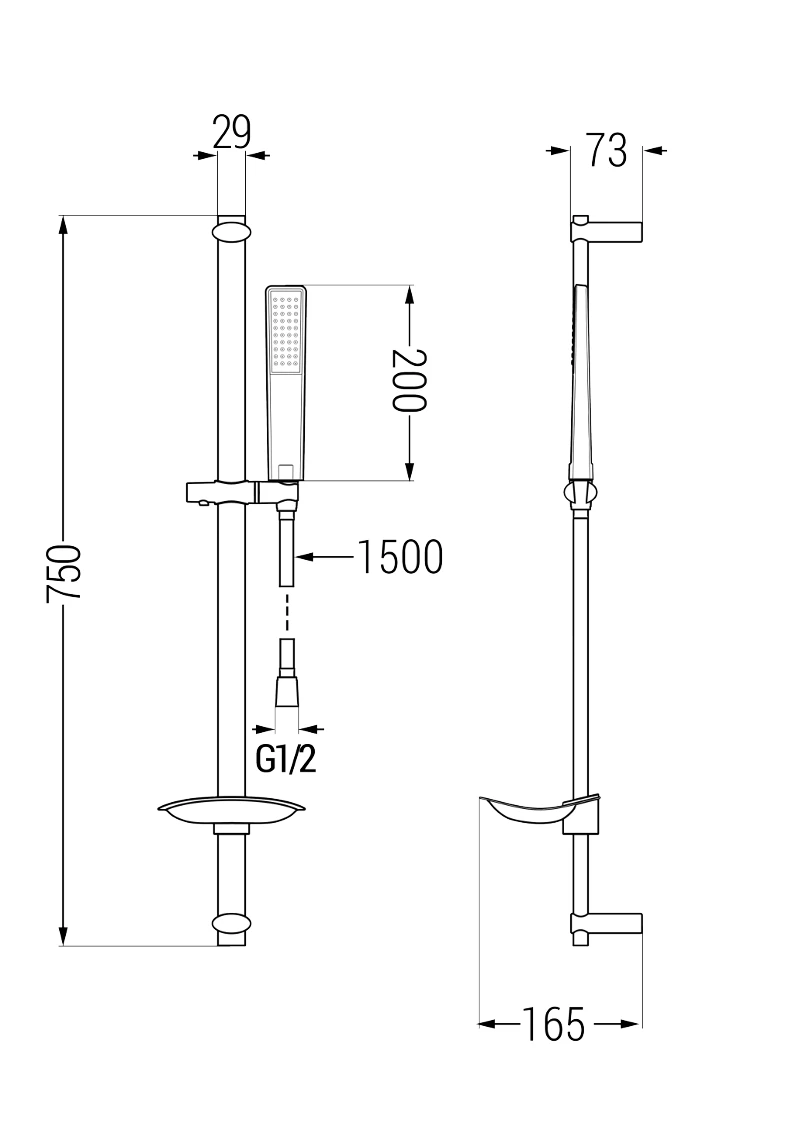 Mexen Axel DB72 Zestaw Wannowy, Czarny - 73813DB72-70 - obrazek 3