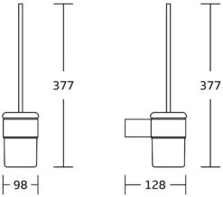 Mexen Base Szczotka Toaletowa, Złota - 7088250-50