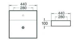 Mexen Blanca Umywalka Nablatowa 44 X 44 Cm, Biała - 21624400