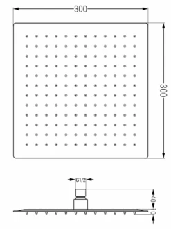 Mexen Cube DR02 Zestaw Prysznicowy Podtynkowy Z Deszczownica 30 Cm, Czarny - 77502DR0230-70