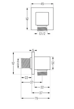 Mexen Cube Przyłącze Kątowe, Różowe Złoto - 79340-60