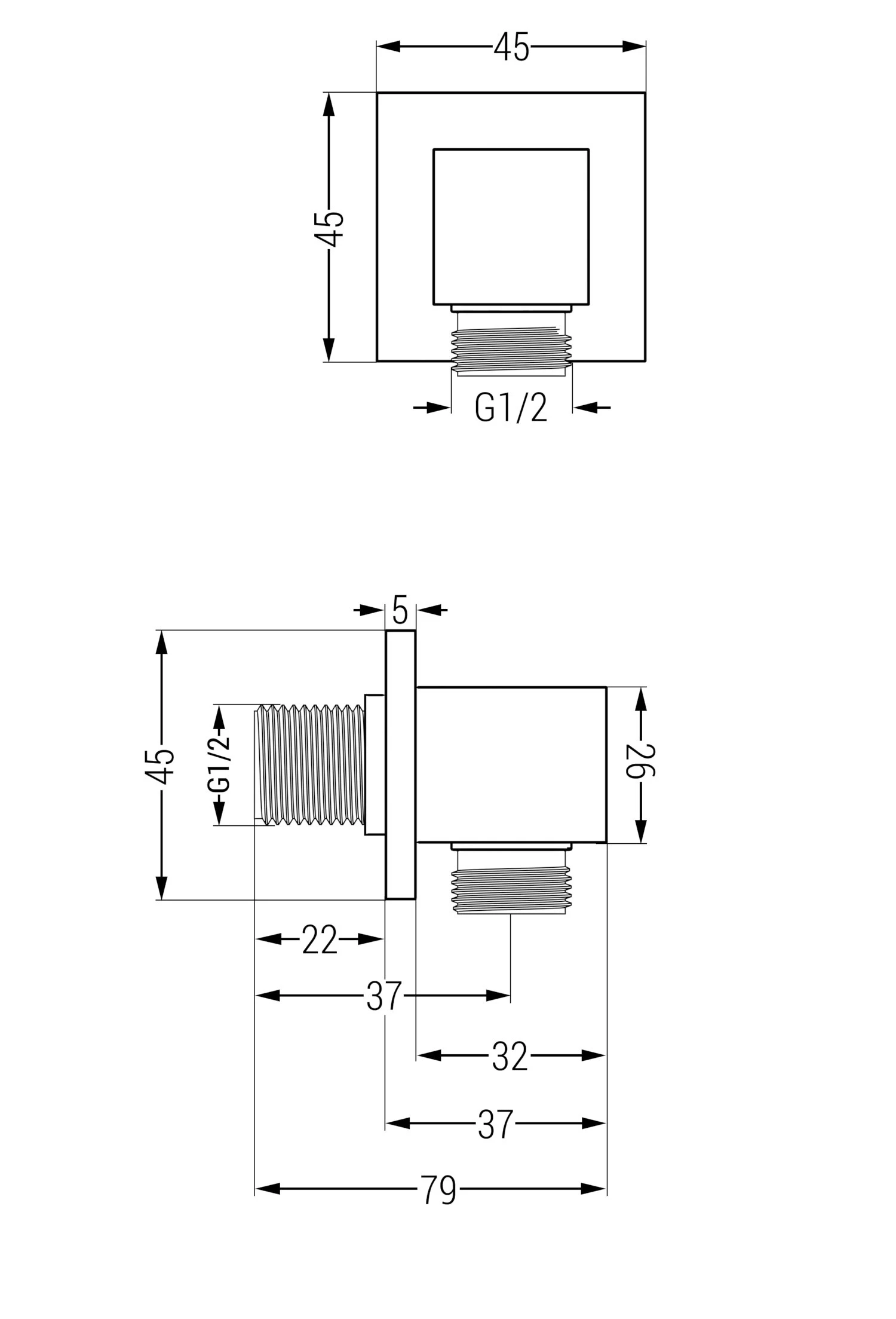 Mexen Cube Przyłącze Kątowe, Różowe Złoto - 79340-60