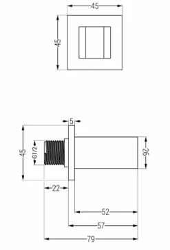 Mexen Cube Uchwyt Prysznicowy, Grafit - 79350-66