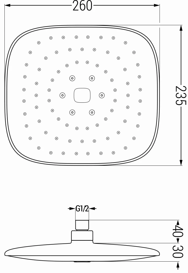 Mexen D-33 Deszczownica 23x23 Cm, Czarna - 79733-70 - obrazek 2