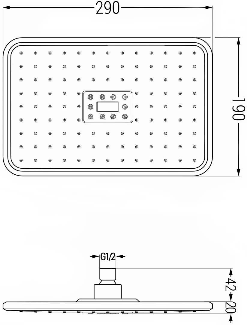 Mexen D-54 Deszczownica 29x19 Cm, Biała/chrom - 79754-21 - obrazek 2