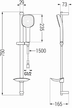 Mexen DB33 Zestaw Prysznicowy Suwany, Czarny - 785334584-70