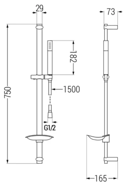 Mexen DB70 Zestaw Prysznicowy Suwany, Czarny -785704584-70