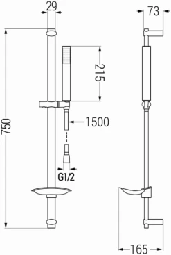 Mexen DB77 Zestaw Prysznicowy Suwany, Czarny - 785774584-70