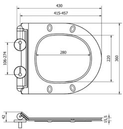 Mexen Deska Wolnoopadająca Slim, Duroplast, Biała - 39010100