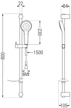 Mexen DF05 Zestaw Prysznicowy Suwany, Złoty - 785054582-50