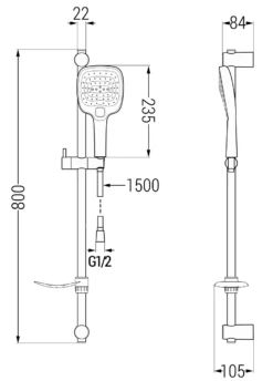 Mexen DF17 Zestaw Prysznicowy Suwany, Chrom - 785174582-00