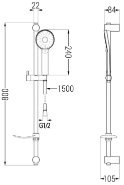 Mexen DF40 Zestaw Prysznicowy Suwany, Złoty - 785404582-50