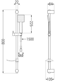 Mexen DF45 Zestaw Prysznicowy Suwany, Chrom - 785454582-00