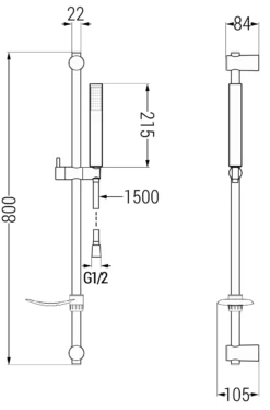 Mexen DF77 Zestaw Prysznicowy Suwany, Czarny - 785774582-70