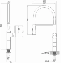 Mexen Dina Bateria Kuchenna, Chrom/czarna - 672701-07