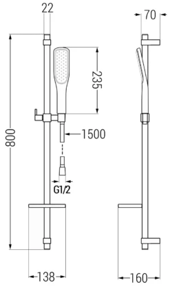 Mexen DQ49 Zestaw Prysznicowy Suwany, Czarny/złoty - 785494581-57