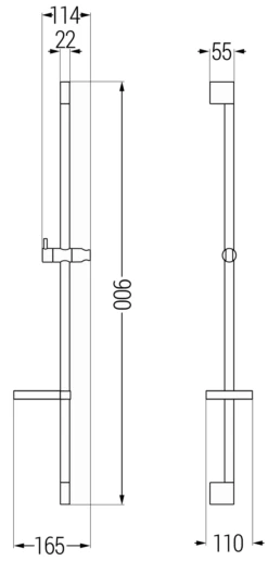Mexen DS Drążek Prysznicowy Z Mydelniczką 90 Cm, Czarny - 79383-70