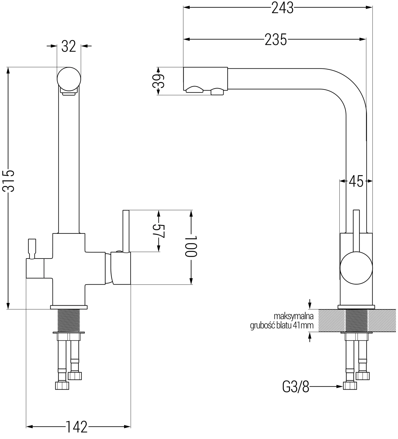 Mexen Duero Bateria Kuchenna, Szara - 671600-61