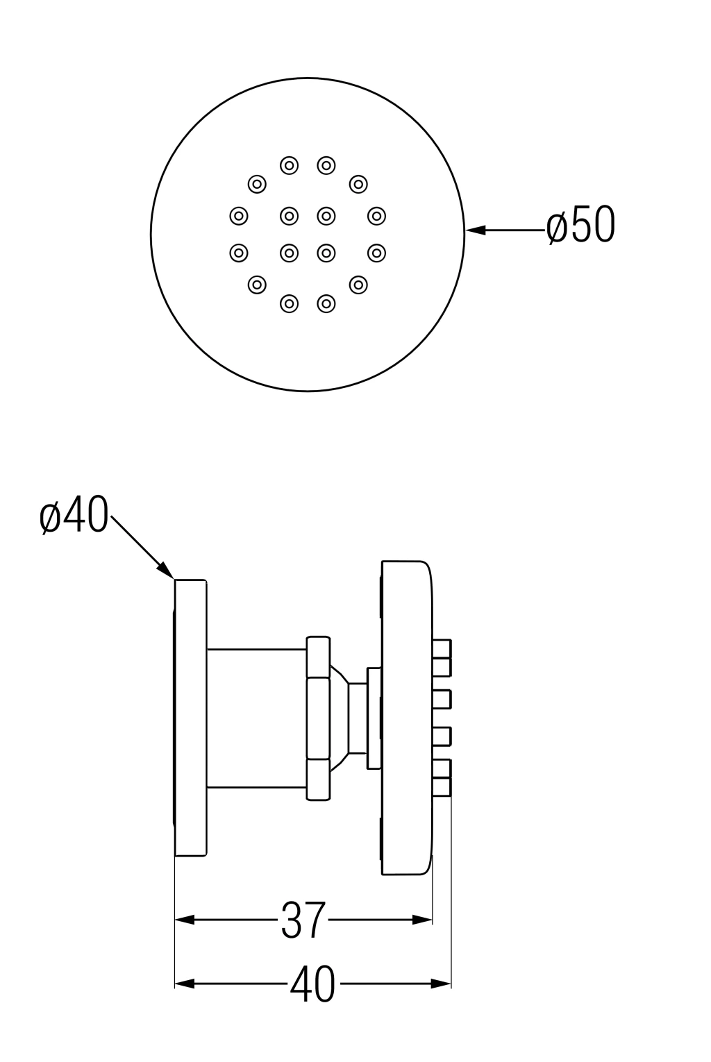 Mexen Dysza Boczna Natynkowa, Czarna - 79361-70 - obrazek 2