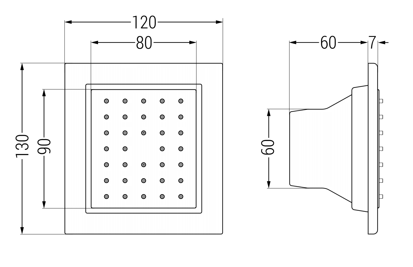 Mexen Dysza Boczna Podtynkowa, Różowe Złoto - 79366-60 - obrazek 2