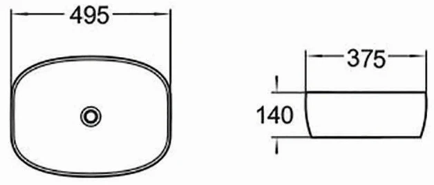 Mexen Editta Umywalka Nablatowa 49 X 37 Cm, Szara Kamień - 21384962