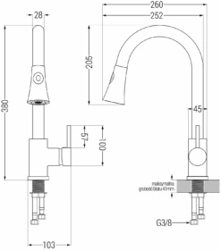 Mexen Elia Bateria Kuchenna, Biała - 670101-20