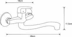 Mexen Eris Bateria Kuchenna Długa Wylewka, Chrom - 671200-00