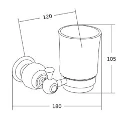 Mexen Estela Kubek Na Szczoteczki, Chrom - 7011538-00