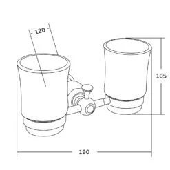 Mexen Estela Podwójny Kubek Na Szczoteczki, Chrom - 7011552-00