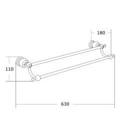 Mexen Estela Podwójny Wieszak Na Ręcznik, Chrom - 7011525-00