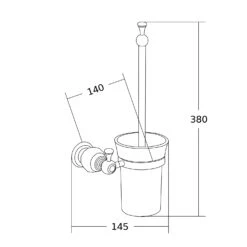 Mexen Estela Szczotka Toaletowa, Różowe Złoto - 7011550-60