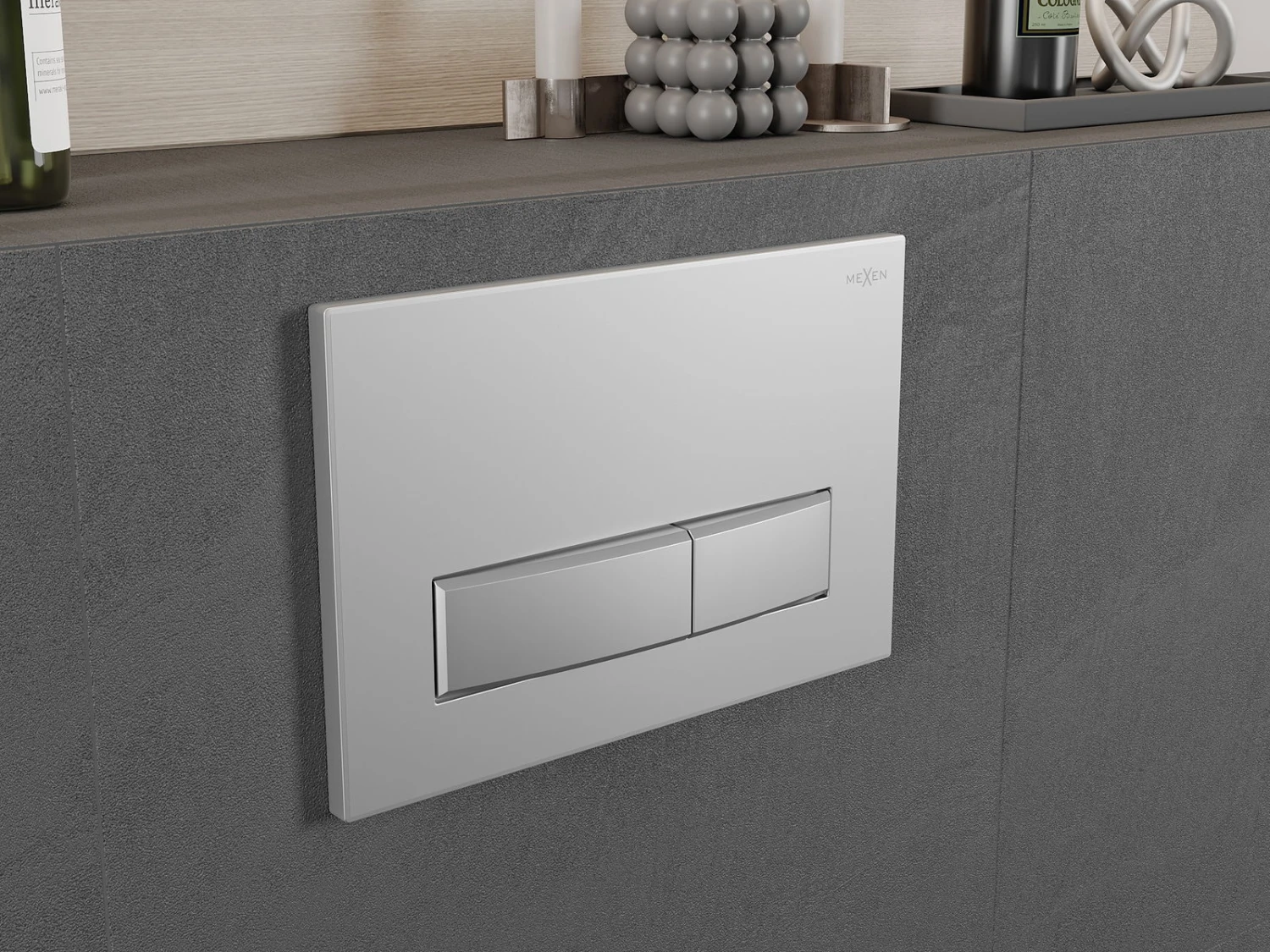 Mexen Fenix 09 Przycisk Spłukujący, Chrom Matowy - 600902 - obrazek 2