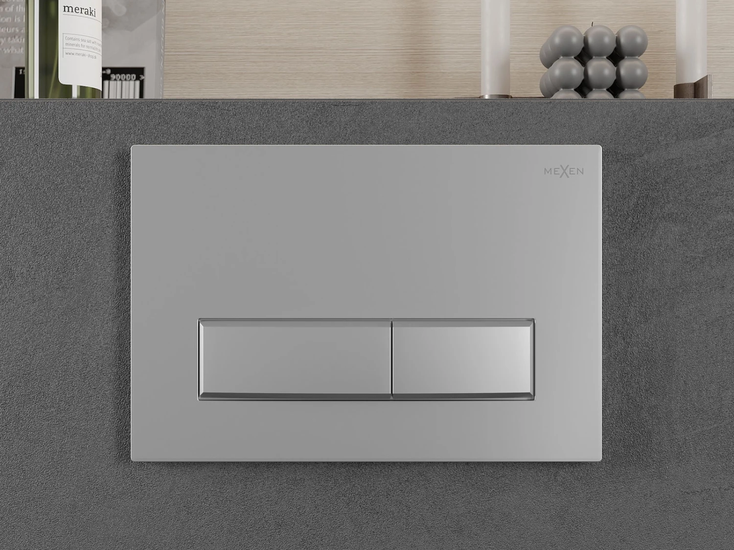 Mexen Fenix 09 Przycisk Spłukujący, Chrom Matowy - 600902