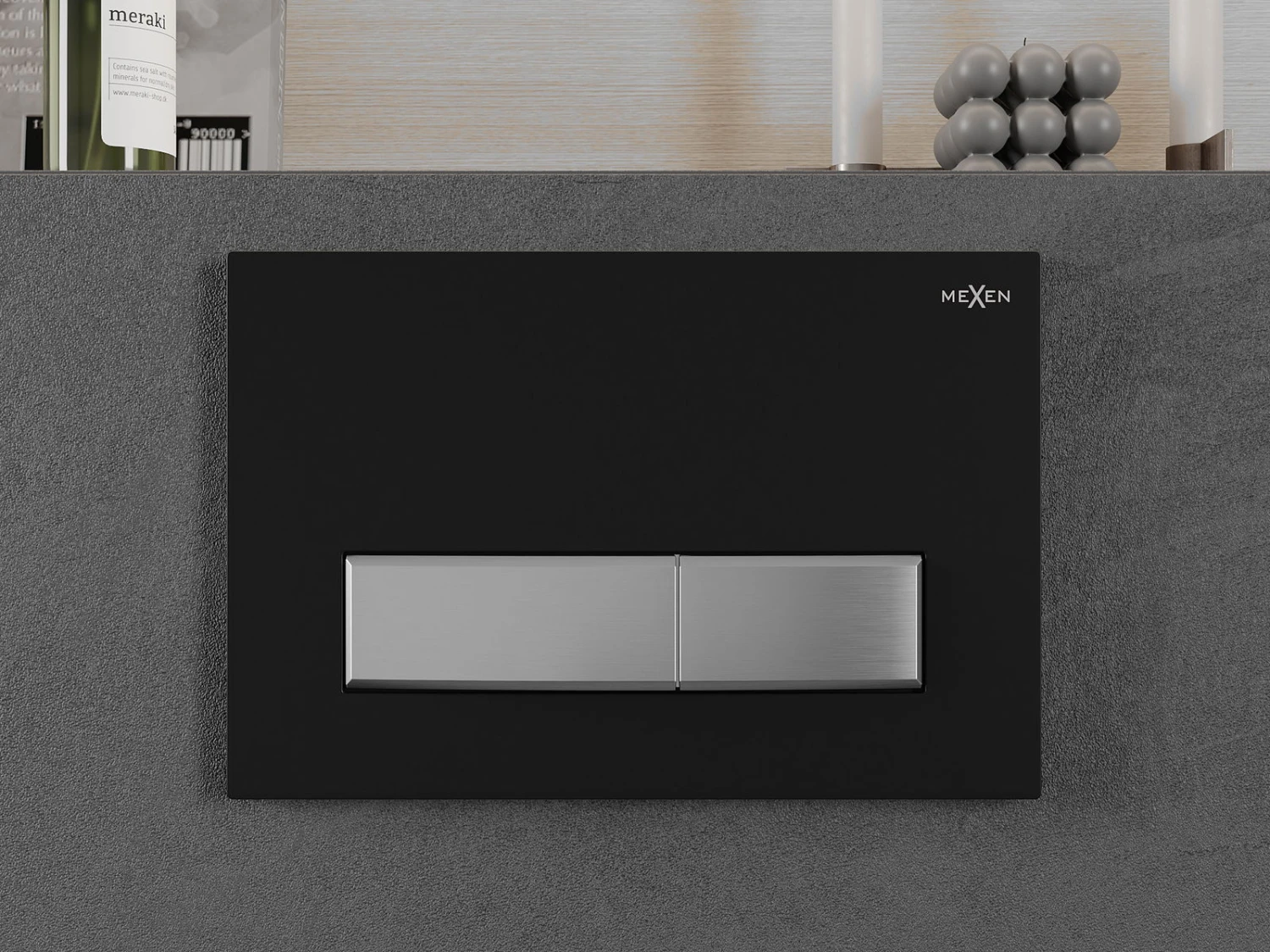 Mexen Fenix 09 Przycisk Spłukujący, Czarny/chrom Matowy - 600997