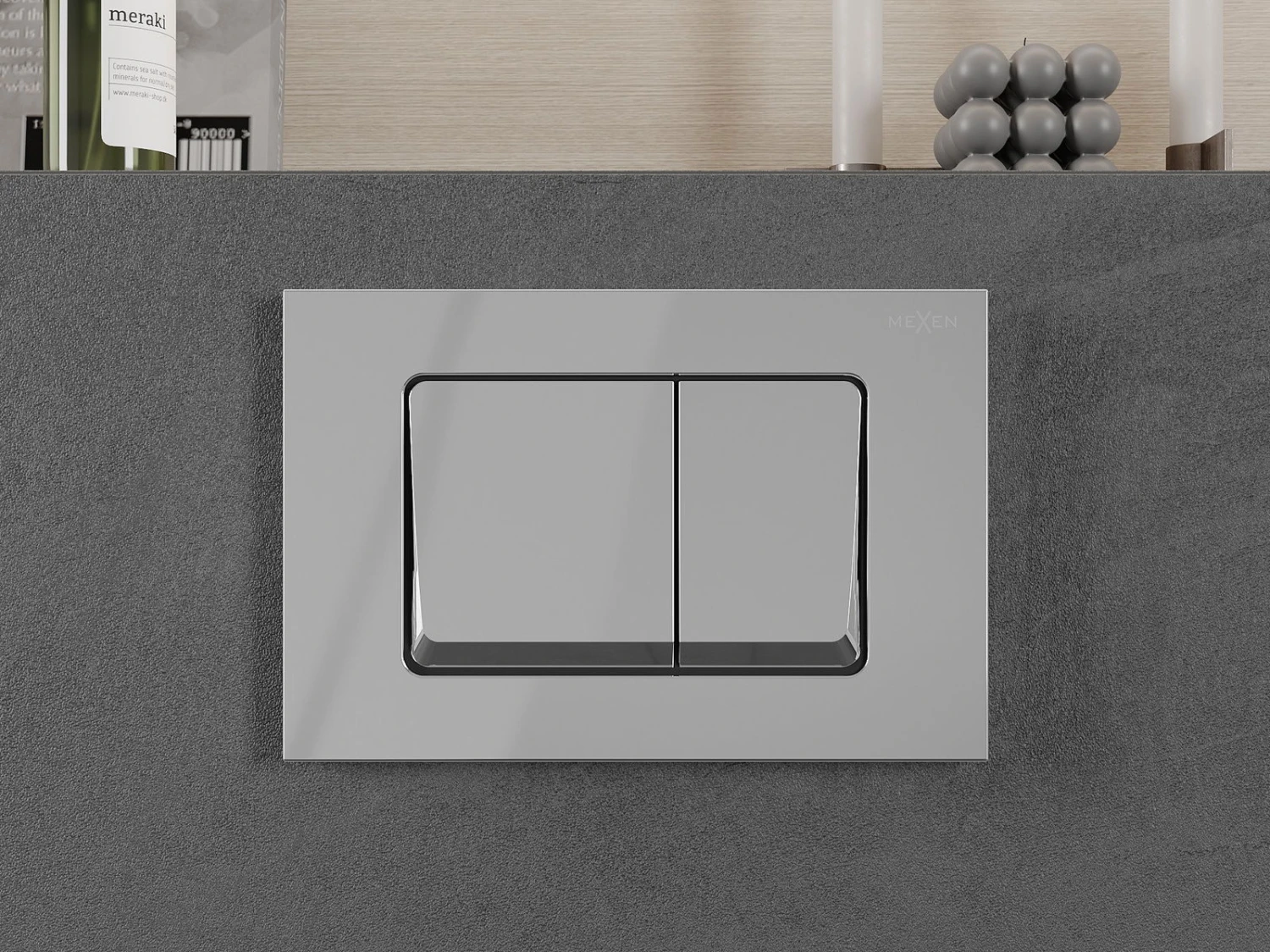 Mexen Fenix 10 XS Przycisk Spłukujący, Chrom Błyszczący - 601001