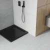 Mexen Flat Brodzik Kwadratowy Slim 100 X 100 Cm, Czarny, Syfon Czarny - 40701010B