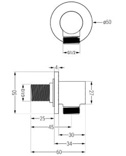 Mexen Kai Przyłącze Kątowe, Grafit - 79341-66