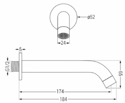 Mexen Kai Wylewka Wannowa ścienna, Czarny - 79371-70