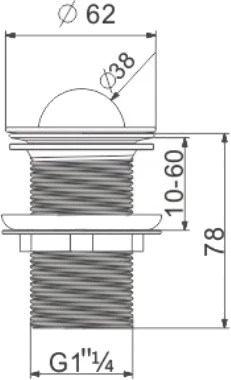 Mexen Korek Klik-klak Obrotowy, Chrom - 79913-00