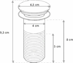 Mexen Korek Klik-klak Okrągły, Biały Ceramiczny - 79910-25