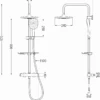 Mexen KT17 Zestaw Prysznicowy Natynkowy Z Deszczownicą I Baterią Termostatyczną, Chrom/biały - 771501793-02