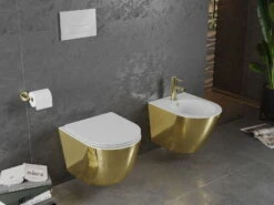 Mexen Lena Bidet Wiszący, Biały/złoty - 35224806