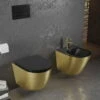 Mexen Lena Bidet Wiszący, Czarny Mat/złoty Wzór Linie - 35224877