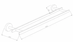 Mexen Loft Podwójny Wieszak Na Ręcznik, Czarny - 7012625-70