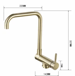 Mexen Madox Bateria Kuchenna Podokienna, Złota - 672000-50
