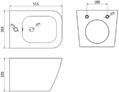 Mexen Madox Bidet Wiszący, Czarna Mat - 35155170