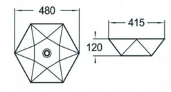 Mexen Mery Umywalka Nablatowa 48 X 41 Cm, Czarna Mat - 21984885