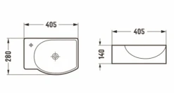 Mexen Mista Umywalka Nablatowa Prawa 40 X 28 Cm, Czarna Mat - 22174085R
