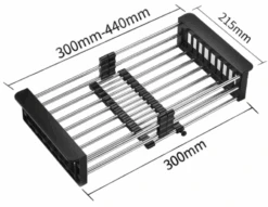 Mexen Ociekacz Kuchenny Teleskopowy Z Regulowaną Szerokością, Czarny - 660730-70